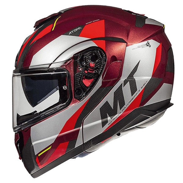 MT ATOM SV TRANSCEND GLOSSY RED 오토바이 시스템 헬멧 핀락증정